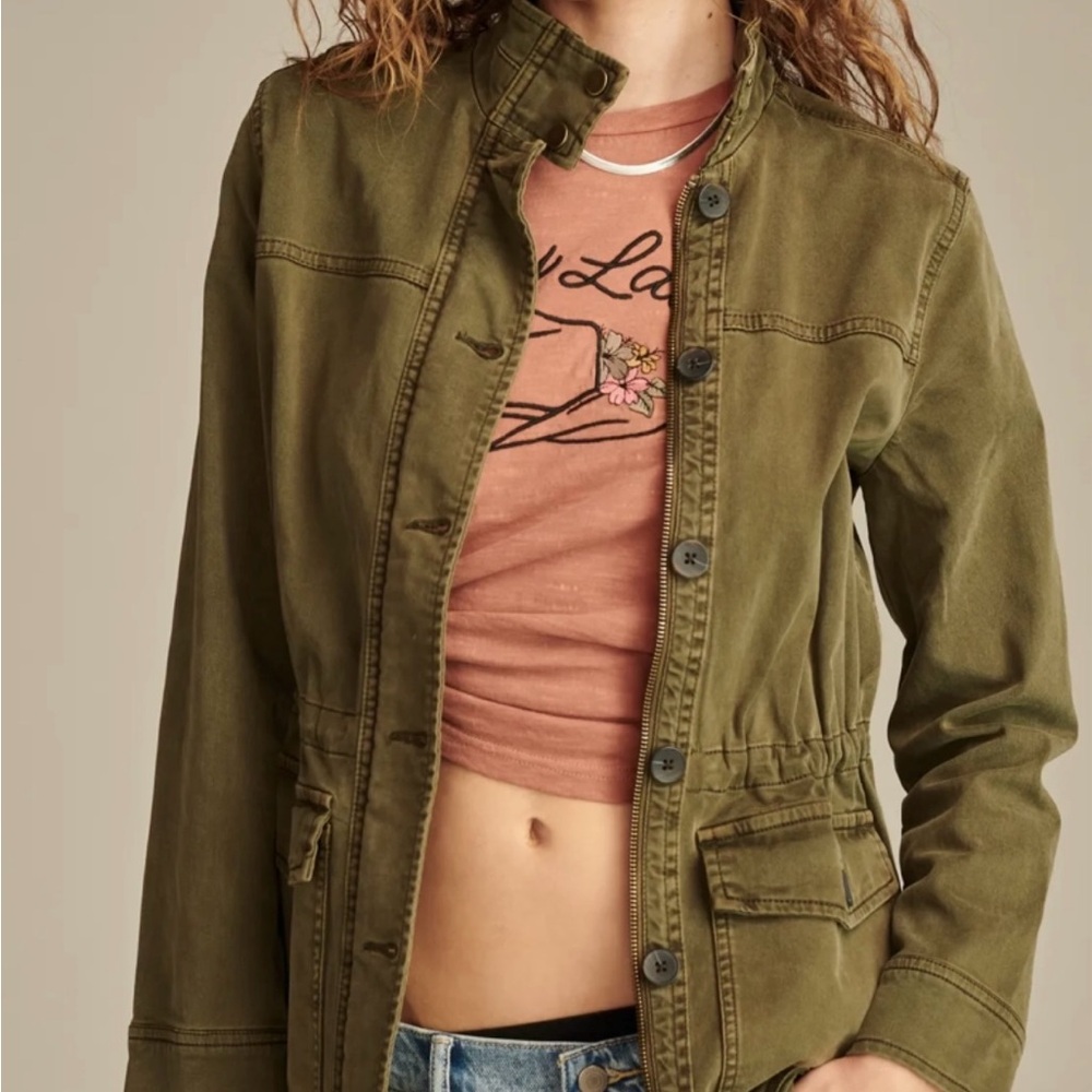 Lucky Brand Olive Night Utility distressed Jacket in XL - Picture 5 of 14